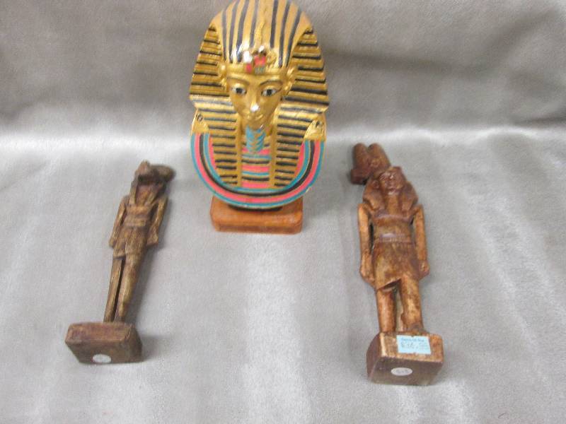 lot 260 image: Lot of 3 Egyptian Figurines- damage...