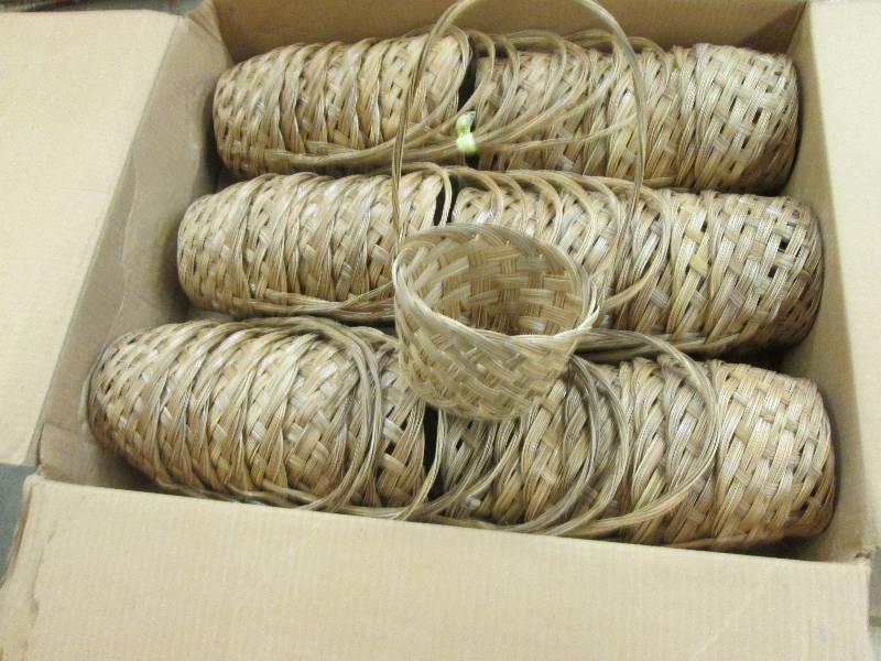 lot 263 image: Large Case Of Woven Baskets with Ha...