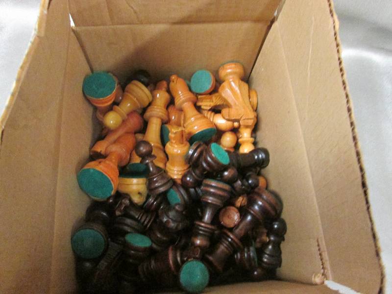 lot 265 image: Wooden Chess Pieces...