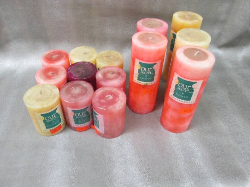 lot 278 image: Lot of 14 Aromatherapy Pillar Candl...
