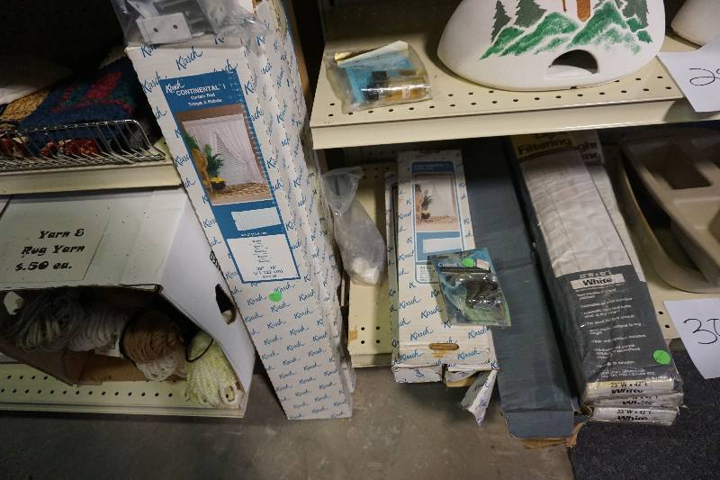 Lot of Assorted Kitchen Items and Curtain Rods