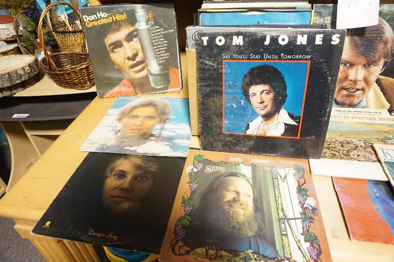 Lot of LP Records & VHS Movie Tapes