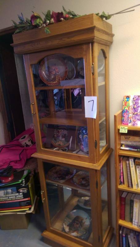 GlassWood 2 Door Curio Storage Cabinet