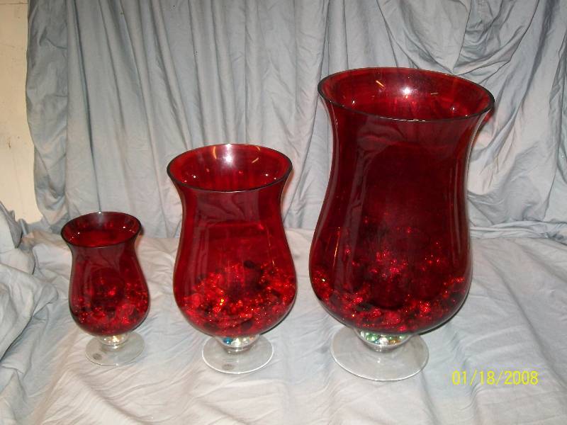 Set of 3 Home Essentials Mercury Chocolate Hurricanes Candle Holders