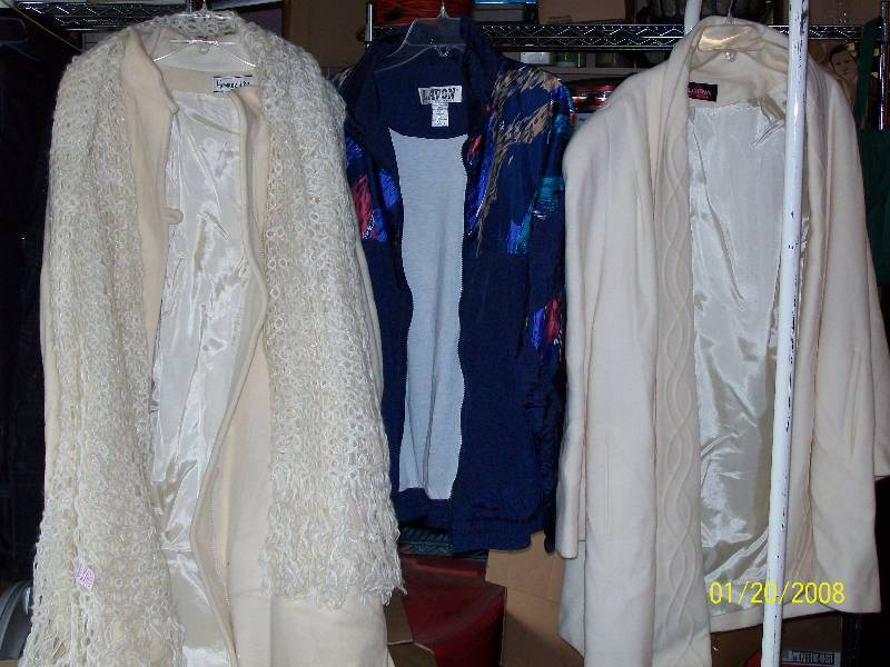 lot 25 image: 3 Vintage Womens FallWinter Coats, Size Unknown, One Marked L.