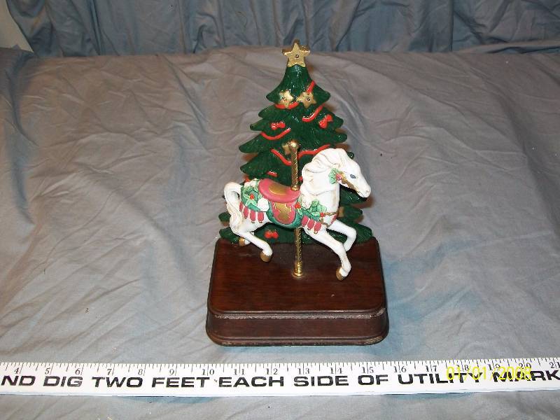 lot 49 image: Working House of Lloyd 1990 Carousel Horse Music Box. See Video.