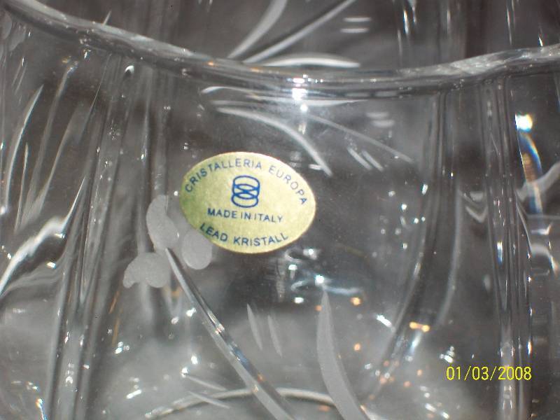 lot 78 image: Exquisite Vintage Cristalleria Europa made in Italy Lead Kristall Pitcher