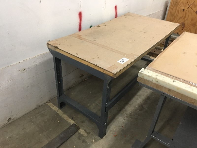 lot 169 image: 2 shop tables and canopy frame