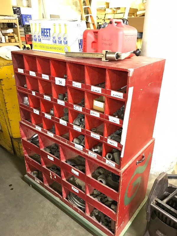 lot 34 image: Parts cabinet  bins