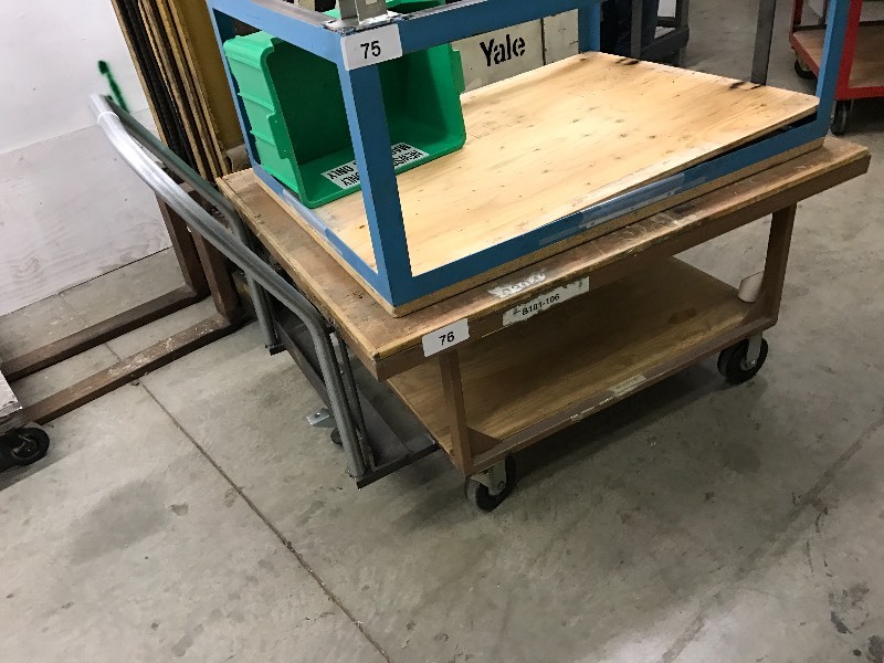 lot 76 image: Shop bench  cart