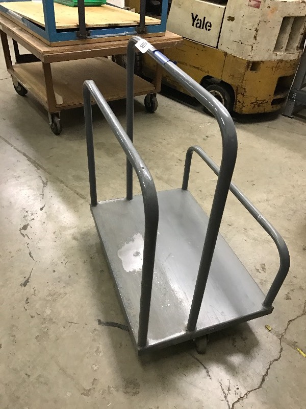 lot 80 image: Metal upright sheet cart