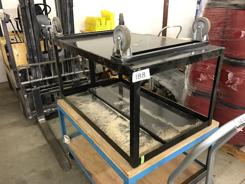 lot 188 image: Metal shop cart  table