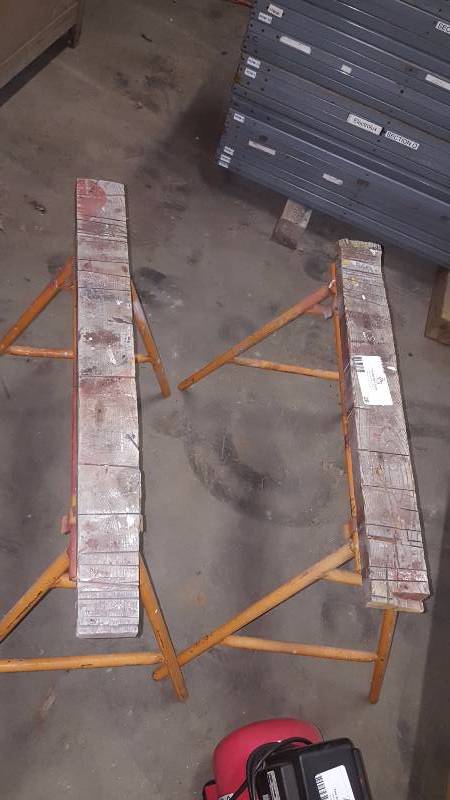 lot 28 image: Set of Metal Saw Horses