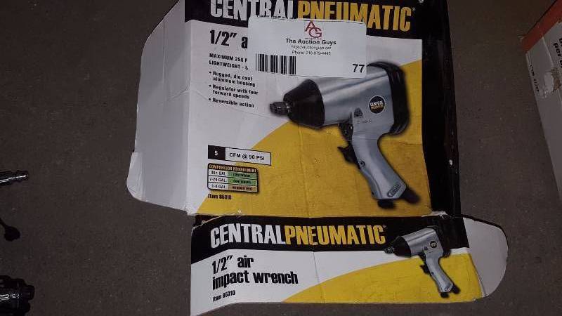 lot 77 image: 12 Air Impact Wrench, 14 Air Die Grinder