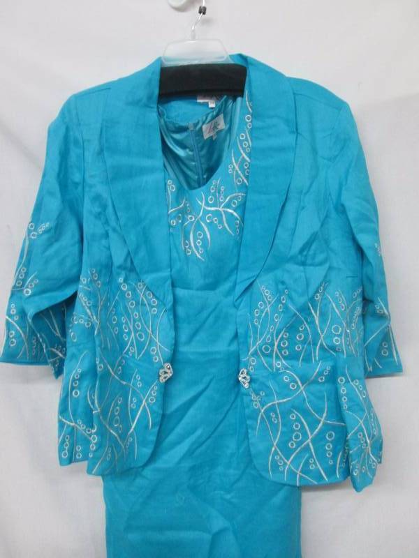 lot 93 image: Lisa Rene Plus 2-pc. Embroidered Jacket Dress Set