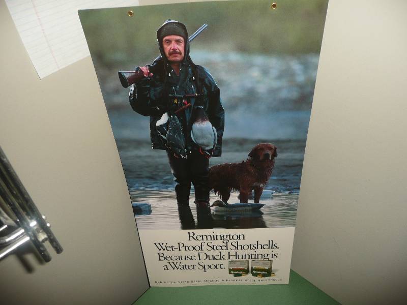 VINTAGE REMINGTON DOUBLE SIDED ADVERTISING SIGN - NEW CONDITION