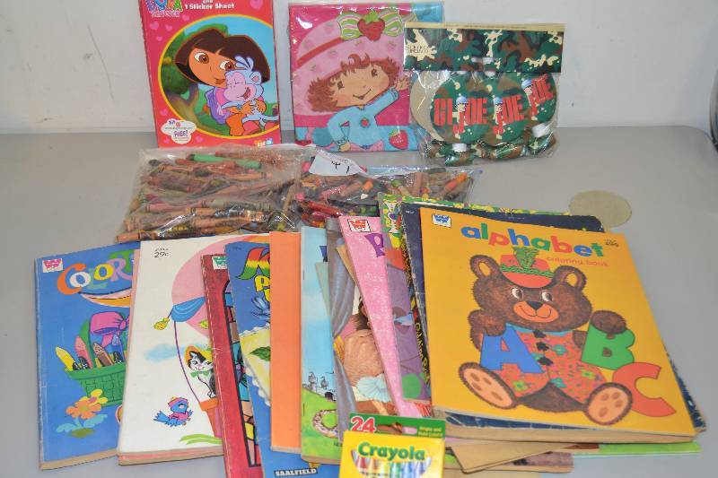 lot 16 image: Coloring books and crayons