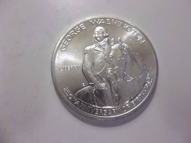 George Washington 250th Anniversary Commemorative Half Dollar 99.93 Fine Unc 12 Oz.