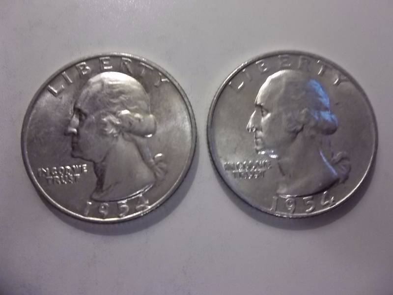 1954 D, 1954 D Washington Quarters BU