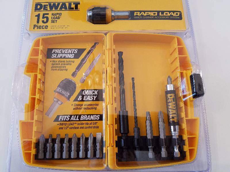 lot 34 image: DeWalt 15 Piece Rapid load Set...Brand New