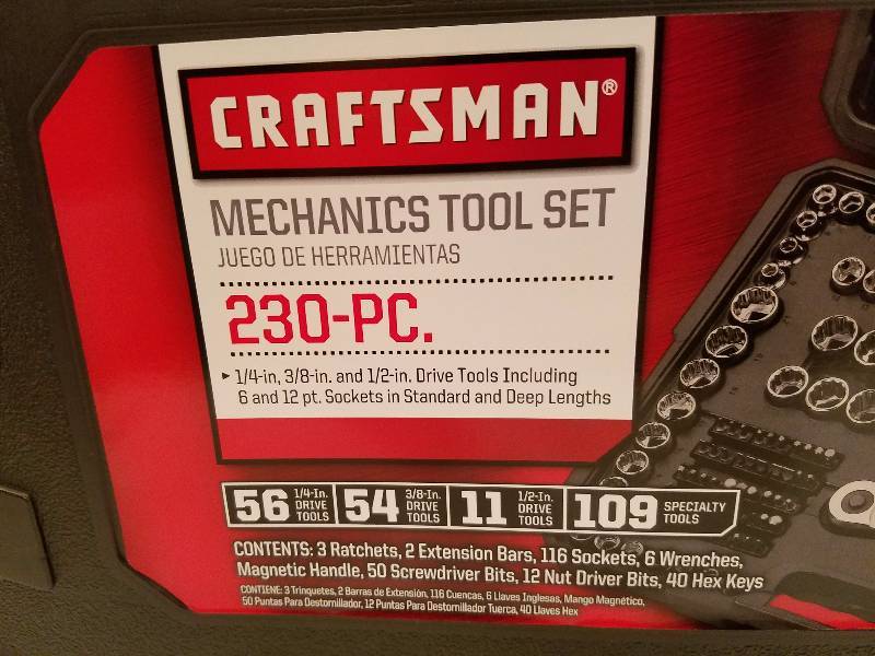 lot 32 image: Craftsman, 230-pc. Mechanics Tool Set...Brand New
