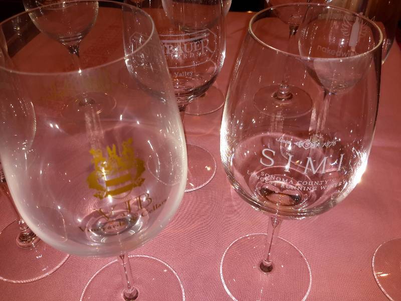 lot 22 image: 9 California Winery Glass and 2 FriendshipWisdom Glasses