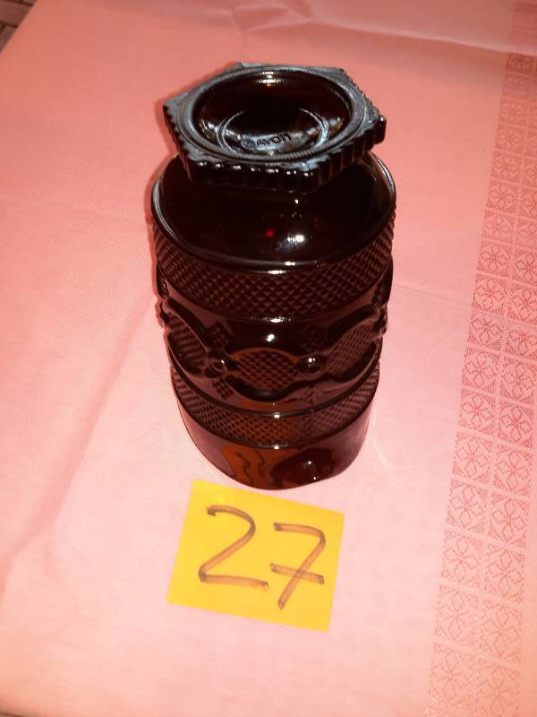lot 27 image: AVON Cranberry Glass Pitcher