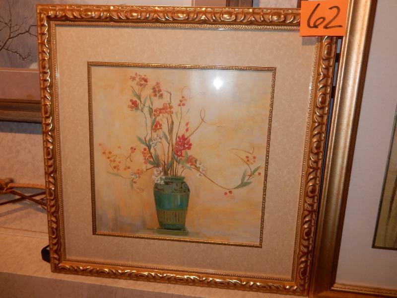 lot 62 image: 2 nice floral pictures