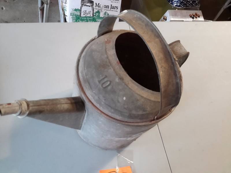 lot 93 image: Vintage, Galvanized Metal watering can