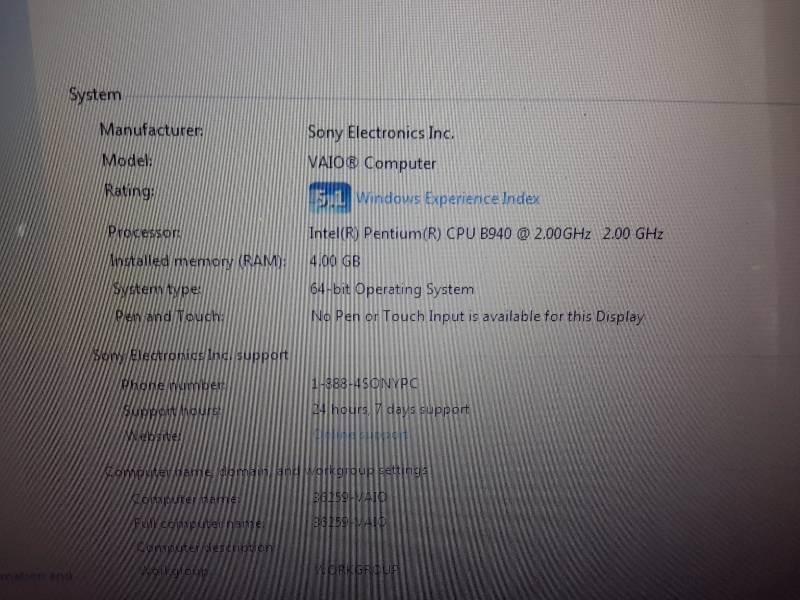 lot 160 image: VAIO Laptop.. Works well