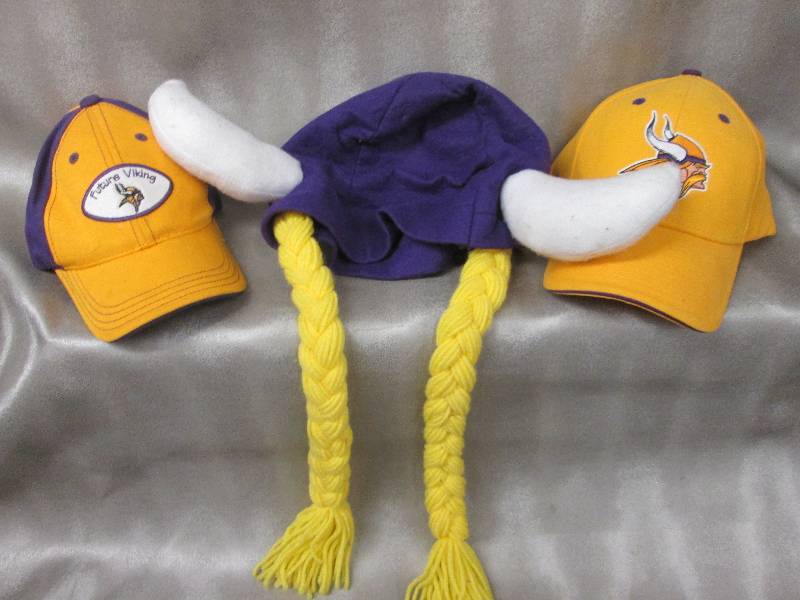 Lot of 3 Vikings Head Gear Kid cap...