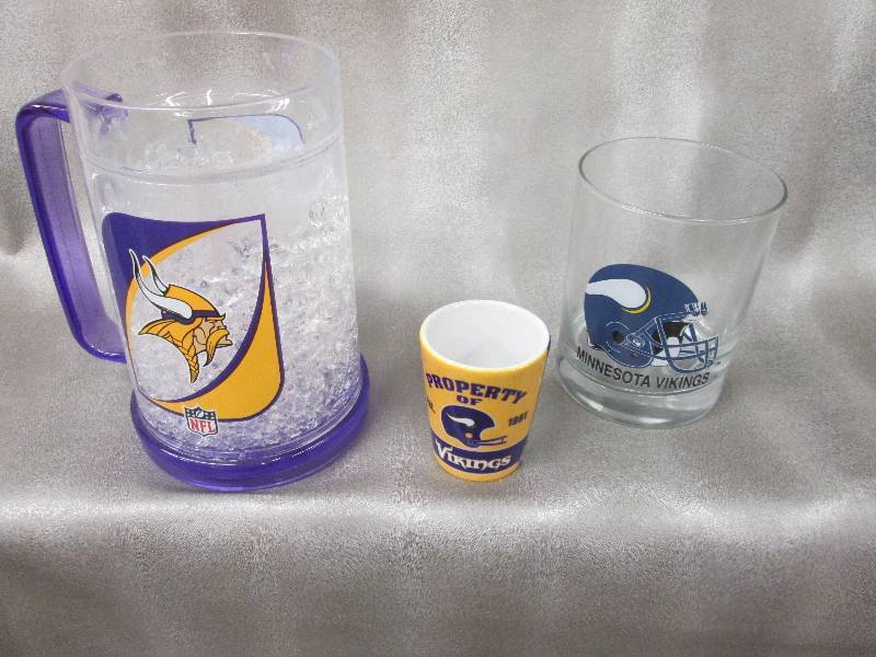 Vikings Mug, Glass & Shot Glass...