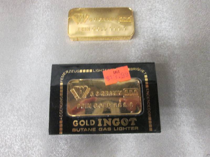 Lot of 2 Gold Bar Lighters...