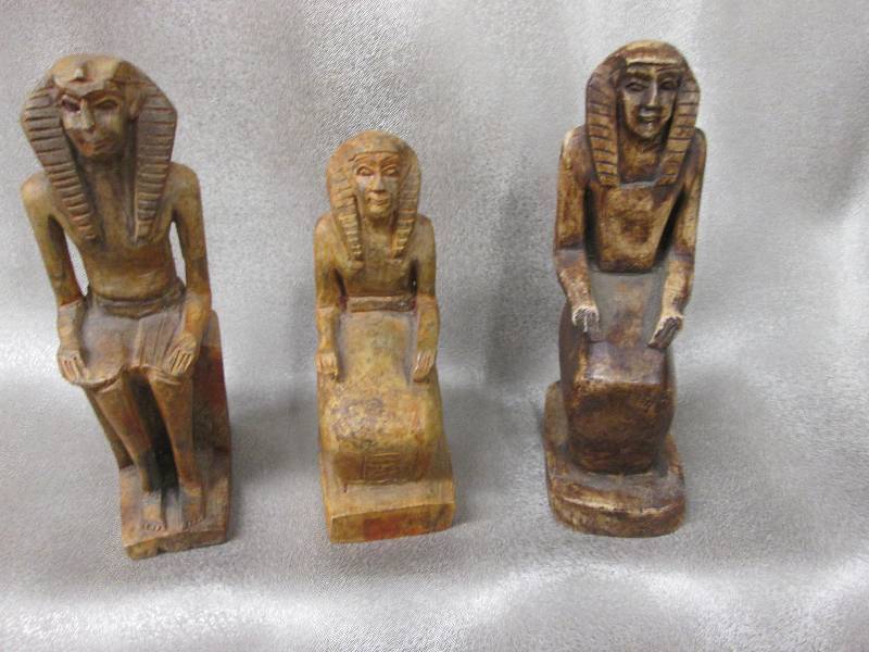 Lot of 3 Collectible Egyptian Figur...