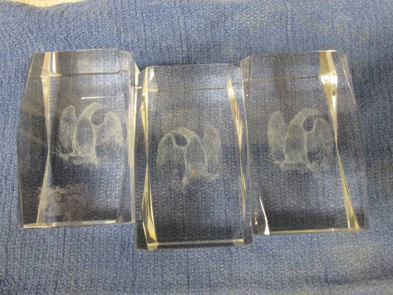 Lot of 3 Eagle Crystal Holograms Re...