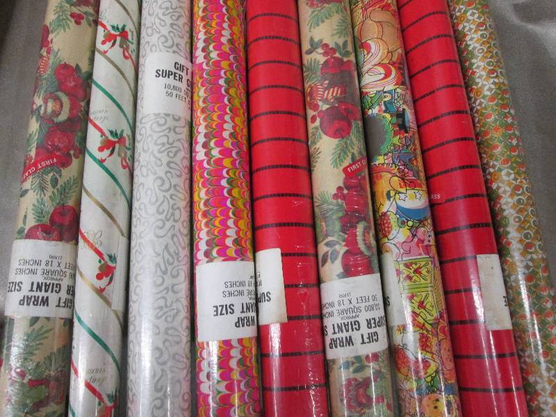 9 Rolls Sealed Gift Wrap 50 ft x18 ...