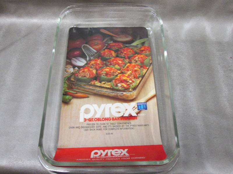 3 Qt Oblong Pyrex Baking Dish...