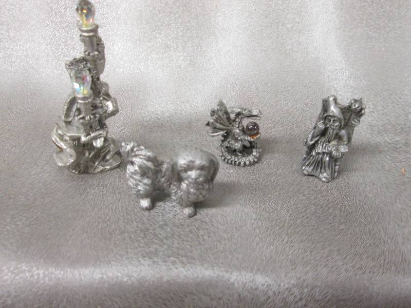 Lot of 4 Pewter Miniature Figurines...
