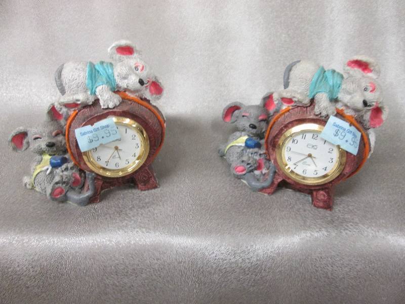Lot of 2 Desk Figurine Clocks...