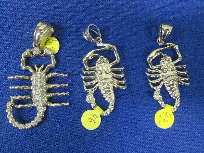 Lot of 3 Scorpion Necklace Charms R...