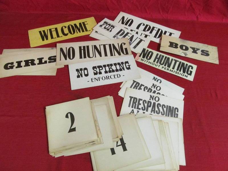 lot 61 image: vintage cardboard signs