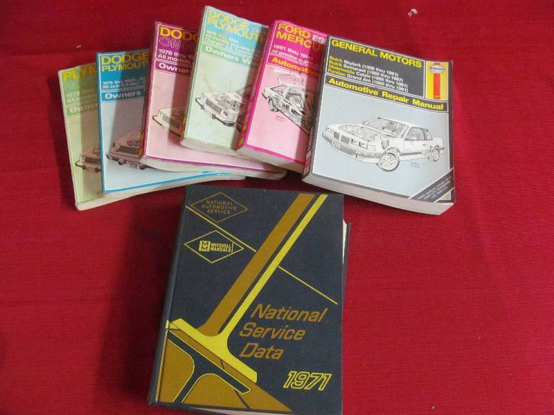 lot 76 image: auto shop repair manuals