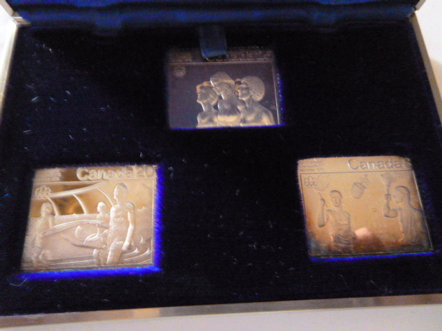1976 Canadian Olympic Silver Stamps with Original Case