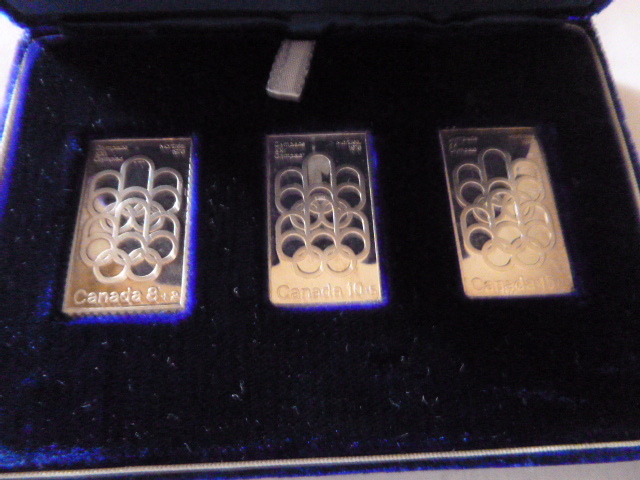 1976 Canadian Olympic Silver Stamps with Original Case