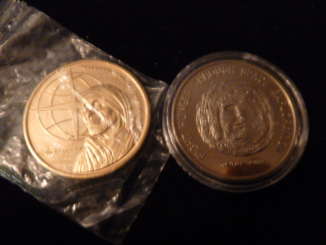 1997 Mother Theresa Coin and 1996 Republic of Liberia 50 Dollar