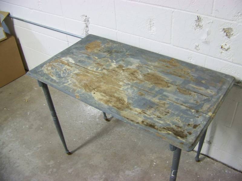 lot 17 image: Small, Antique  Vintage, Folding Wooden Table with Casters