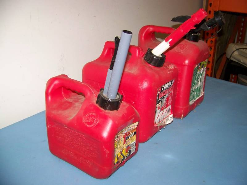 lot 71 image: (3) Plastic, Gas Cans with Spill-Proof Dispenser Nozzles