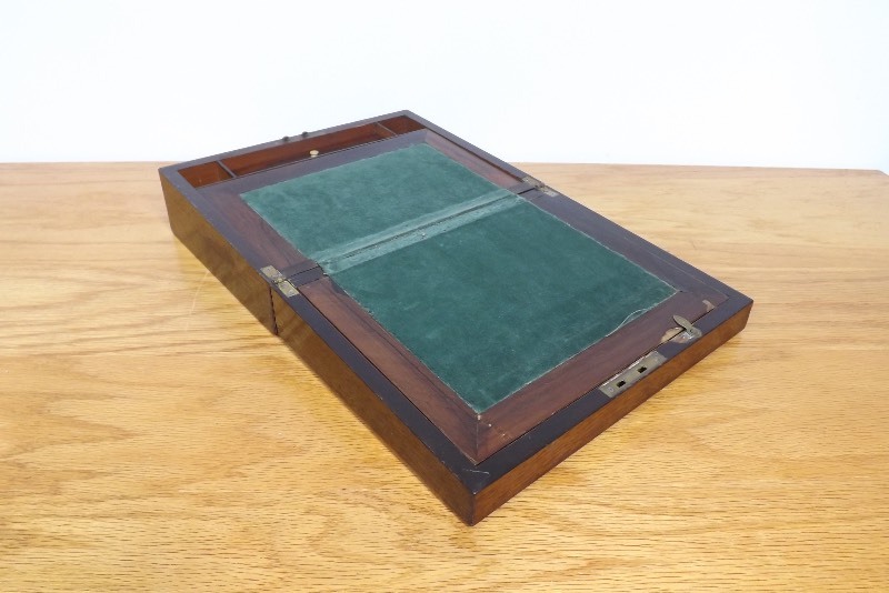 Antique 1865 Wood Writing Lap Desk Box