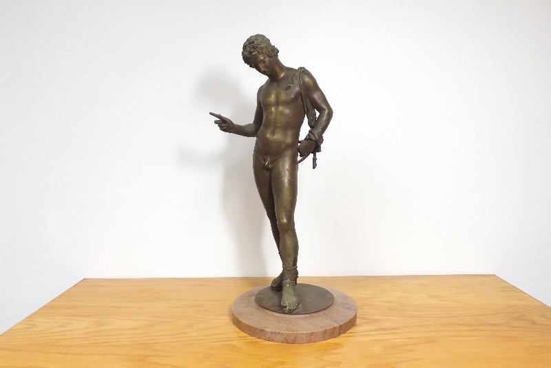 Large 24 Bronze Greek God Statue on Marble Base