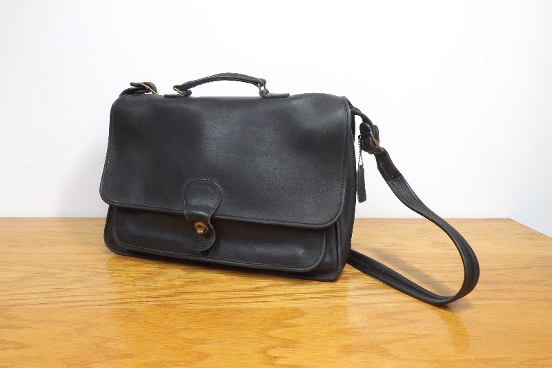 Vintage Genuine COACH Black Leather Attache, Satchel, Briefcase